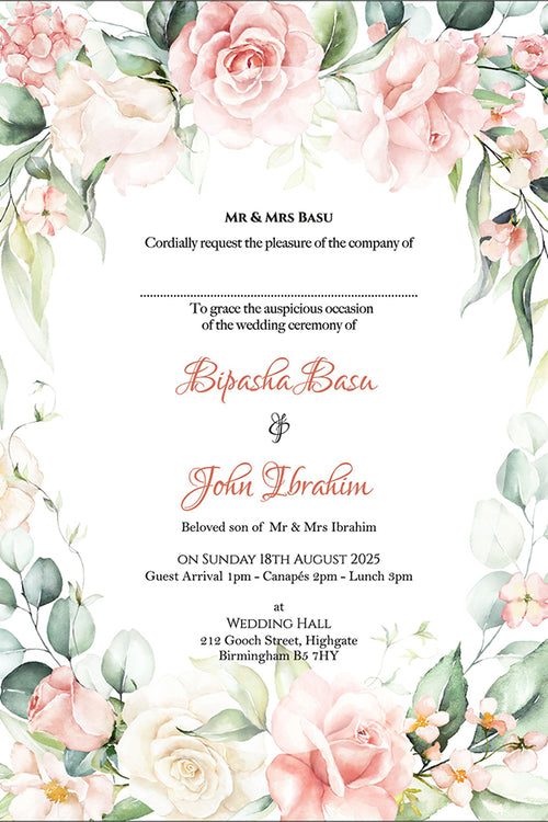 Load image into Gallery viewer, ABC 1106 Floral A5 Invitation

