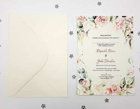 ABC 1106 Floral A5 Invitation