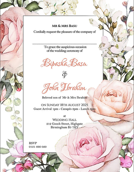 ABC 1107 Floral A5 Invitation