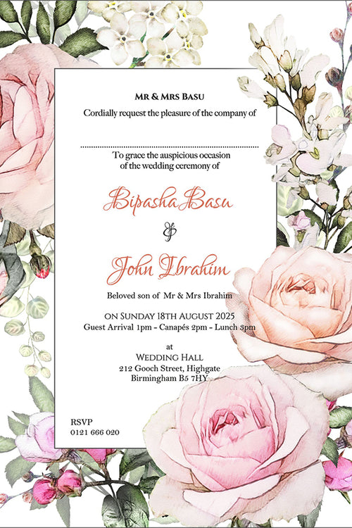 Load image into Gallery viewer, ABC 1107 Floral A5 Invitation
