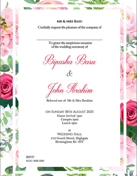 ABC 1108 Floral A5 Invitation