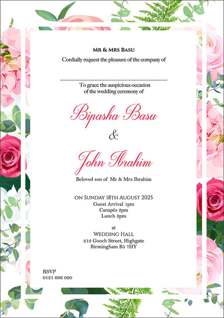 ABC 1108 Floral A5 Invitation