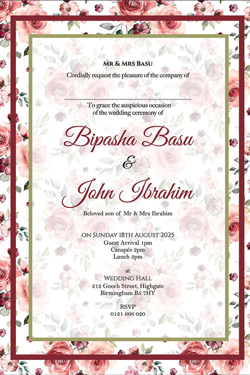 Load image into Gallery viewer, ABC 1111 Floral A5 Invitation
