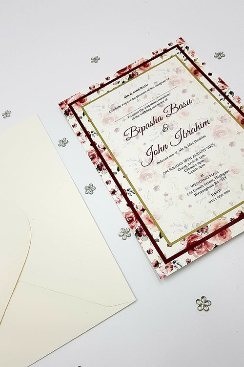 Load image into Gallery viewer, ABC 1111 Floral A5 Invitation
