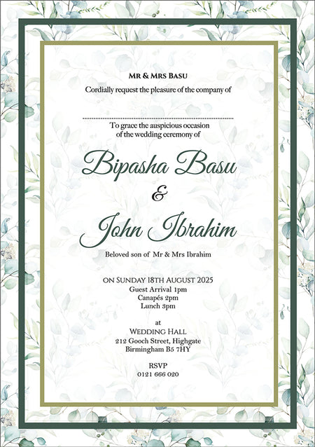 ABC 1112 Floral A5 Invitation