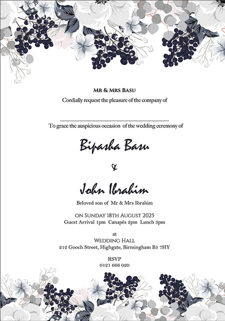 ABC 1114 Floral A5 Invitation