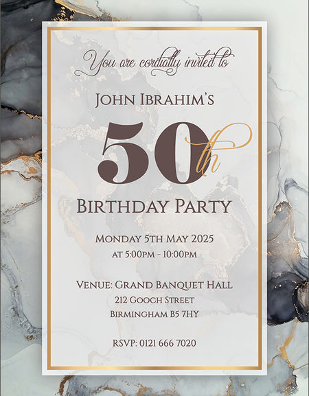 ABC 1123 A5 Birthday Invitation