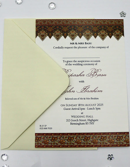 ABC 1135 Moroccan print A5 Invitation