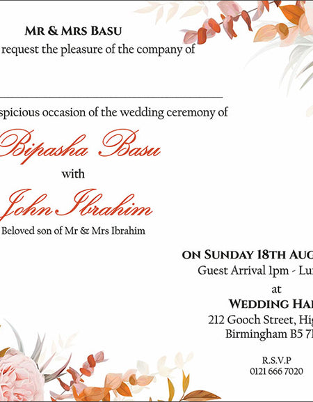 ABC 1138 A5 Floral Invitation