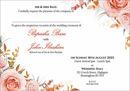 ABC 1138 A5 Floral Invitation