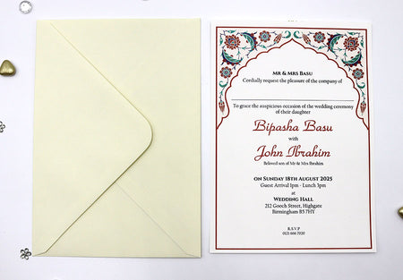 ABC 1140 Floral A5 Invitation
