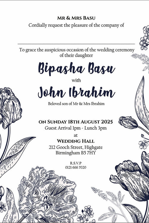 Load image into Gallery viewer, ABC 1146 Floral A5 Invitation
