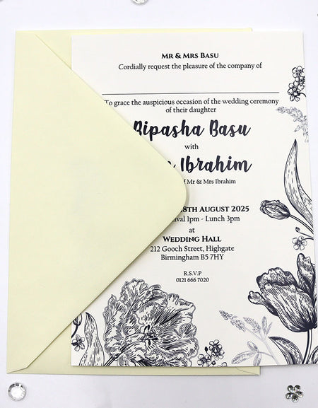 ABC 1146 Floral A5 Invitation