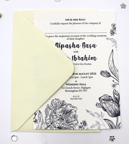 ABC 1146 Floral A5 Invitation