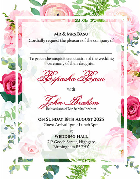 ABC 1147 Floral A5 Invitation