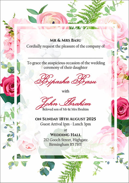 ABC 1147 Floral A5 Invitation