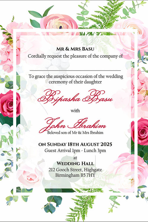 Load image into Gallery viewer, ABC 1147 Floral A5 Invitation

