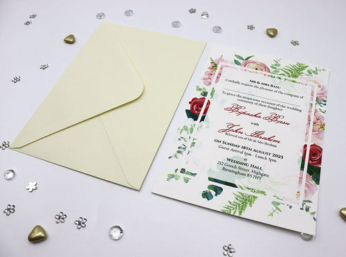 Load image into Gallery viewer, ABC 1147 Floral A5 Invitation
