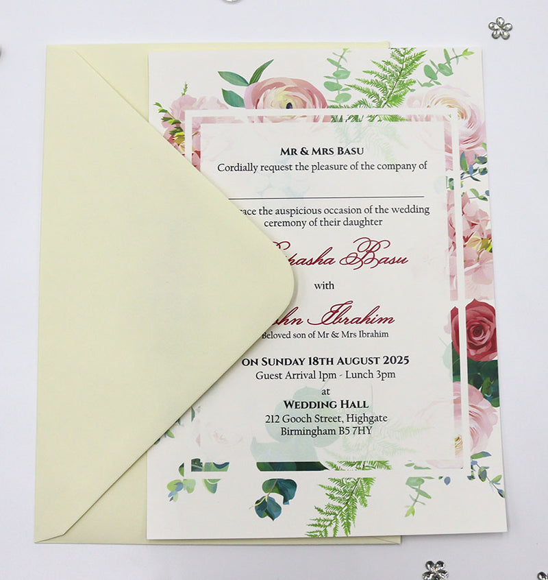 ABC 1147 Floral A5 Invitation