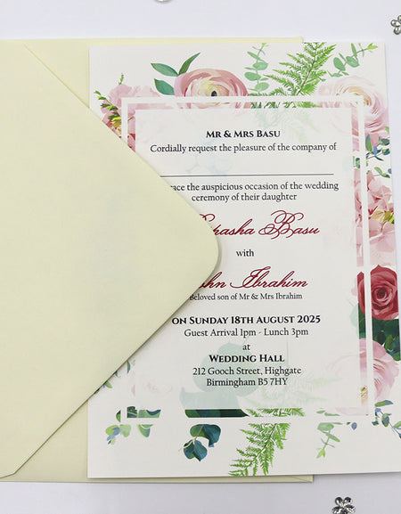 ABC 1147 Floral A5 Invitation