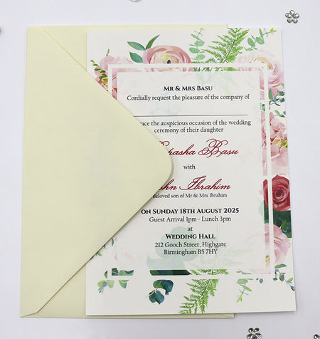 ABC 1147 Floral A5 Invitation