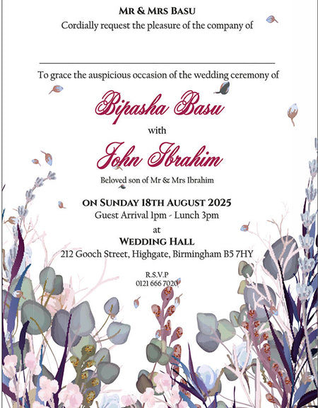 ABC 1148 Floral A5 Invitation