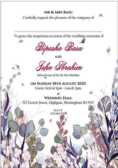 ABC 1148 Floral A5 Invitation