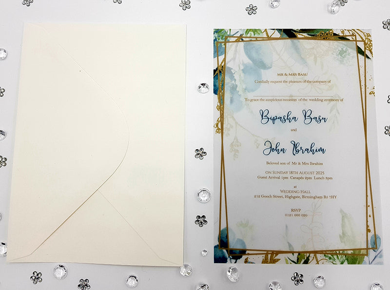 ABC 1154 A5 Translucent  Vellum Invitation