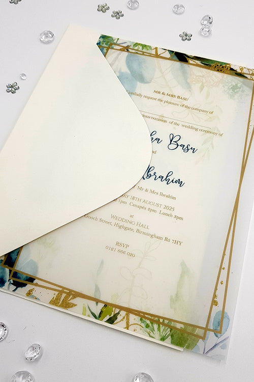 Load image into Gallery viewer, ABC 1154 A5 Translucent  Vellum Invitation
