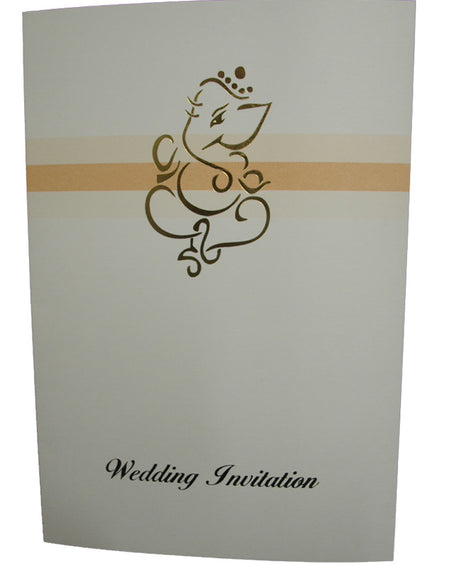 Gold Ganesh Wedding Invitation