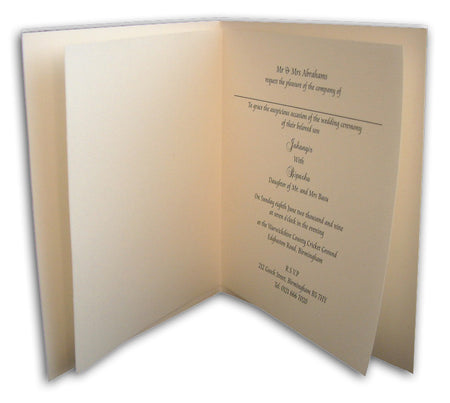 ABC 462 Oyster white card, red and gold foiled Muslim wedding invitation