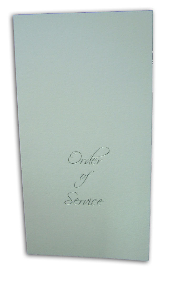 ABC 469 Simple white and silver order of service
