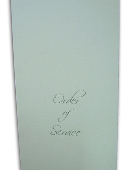 ABC 469 Simple white and silver order of service