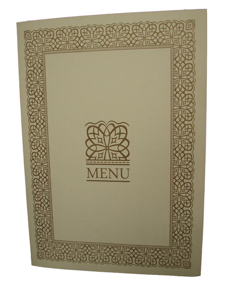 ABC 497 Cream and Gold border party table menu
