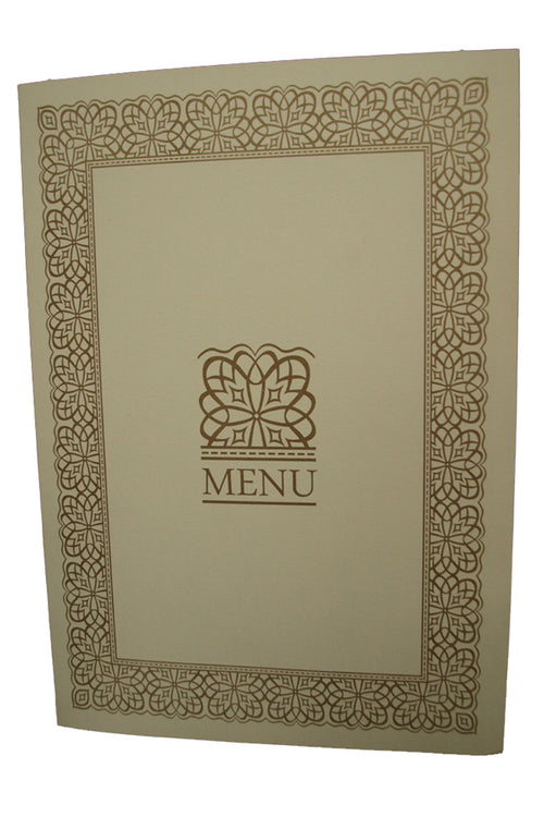 Load image into Gallery viewer, ABC 497 Cream and Gold border party table menu
