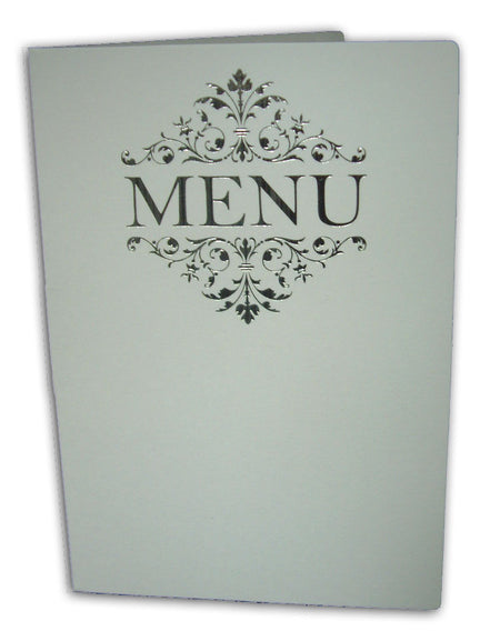 ABC 532 Personalised white and silver table party menu
