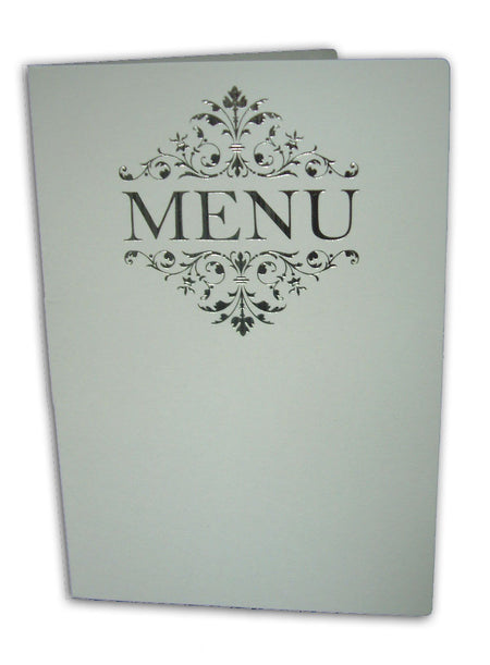 ABC 532 Personalised white and silver table party menu