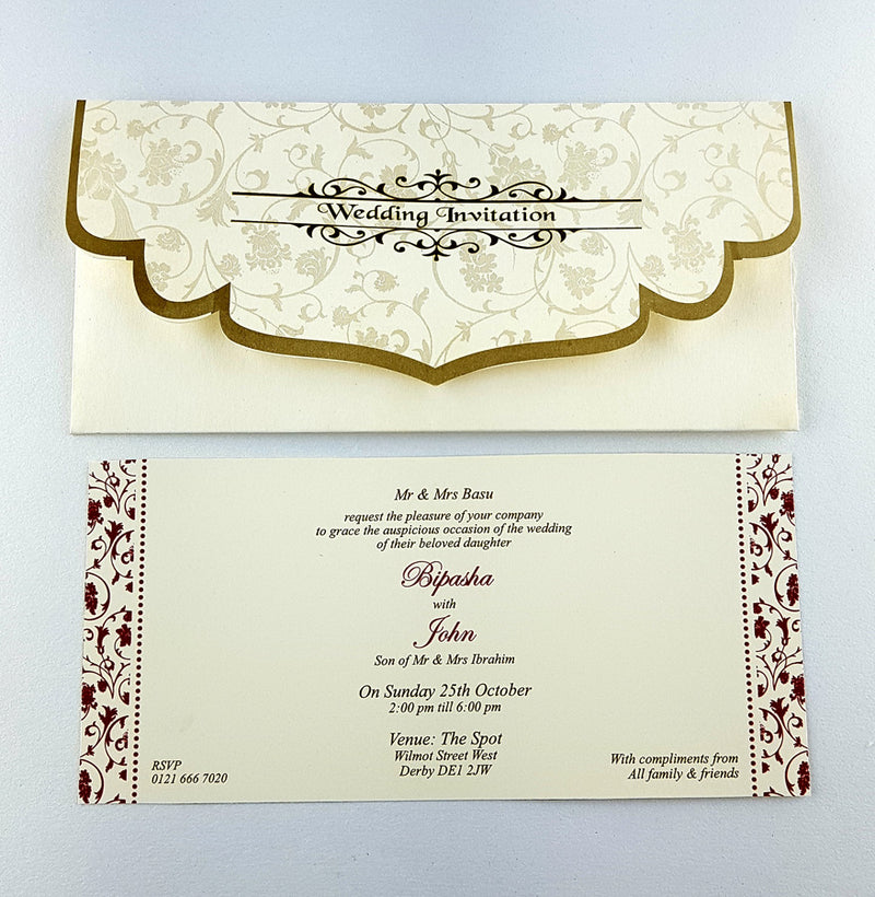 ABC 597 WI Pocket Wedding Invitation