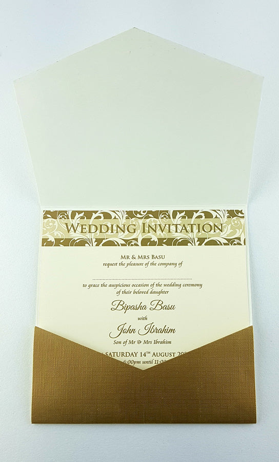 ABC 602 Gold Pocket Invitation