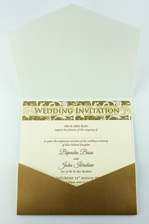 Load image into Gallery viewer, ABC 602 Gold Pocket Invitation
