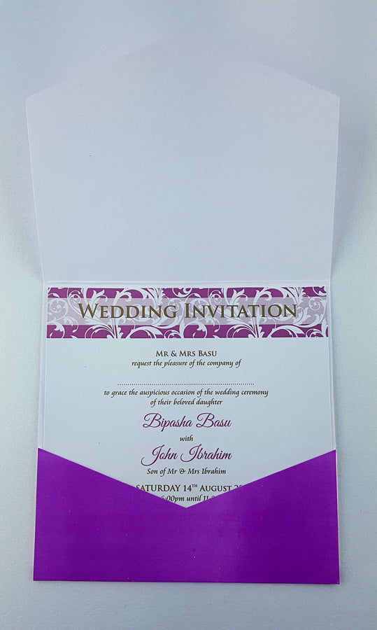 ABC 603 Purple Pocket Invitation