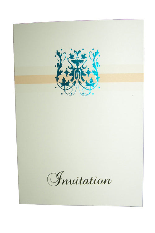 Load image into Gallery viewer, Budget range Peach and Turqouise Foiled Cheap Invitation ABC 653
