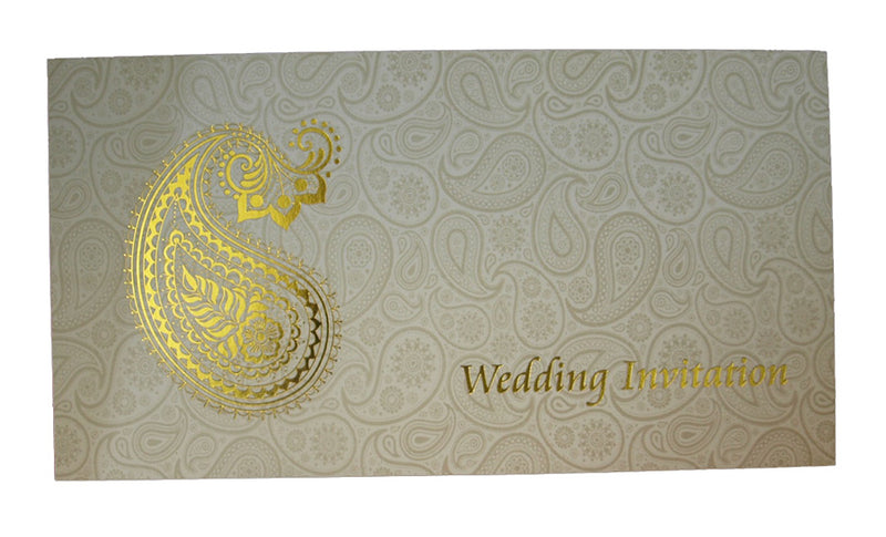 ABC 730 Asian Paisley background Foiled Invitation