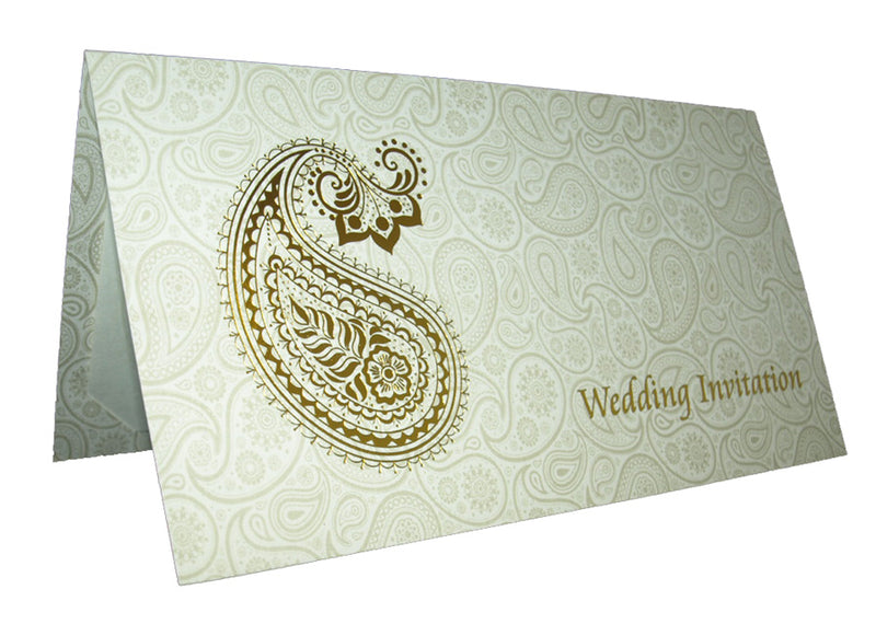 ABC 730 Asian Paisley background Foiled Invitation
