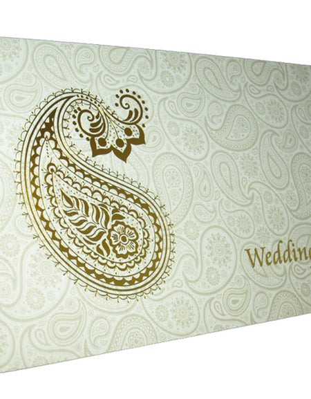 ABC 730 Asian Paisley background Foiled Invitation
