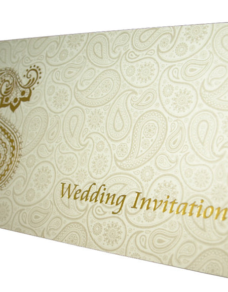 ABC 730 Asian Paisley background Foiled Invitation