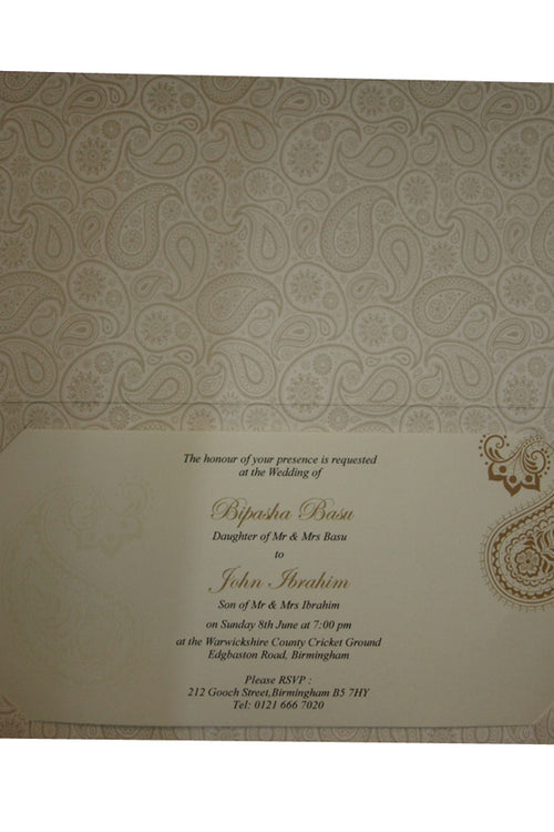 Load image into Gallery viewer, ABC 730 Asian Paisley background Foiled Invitation
