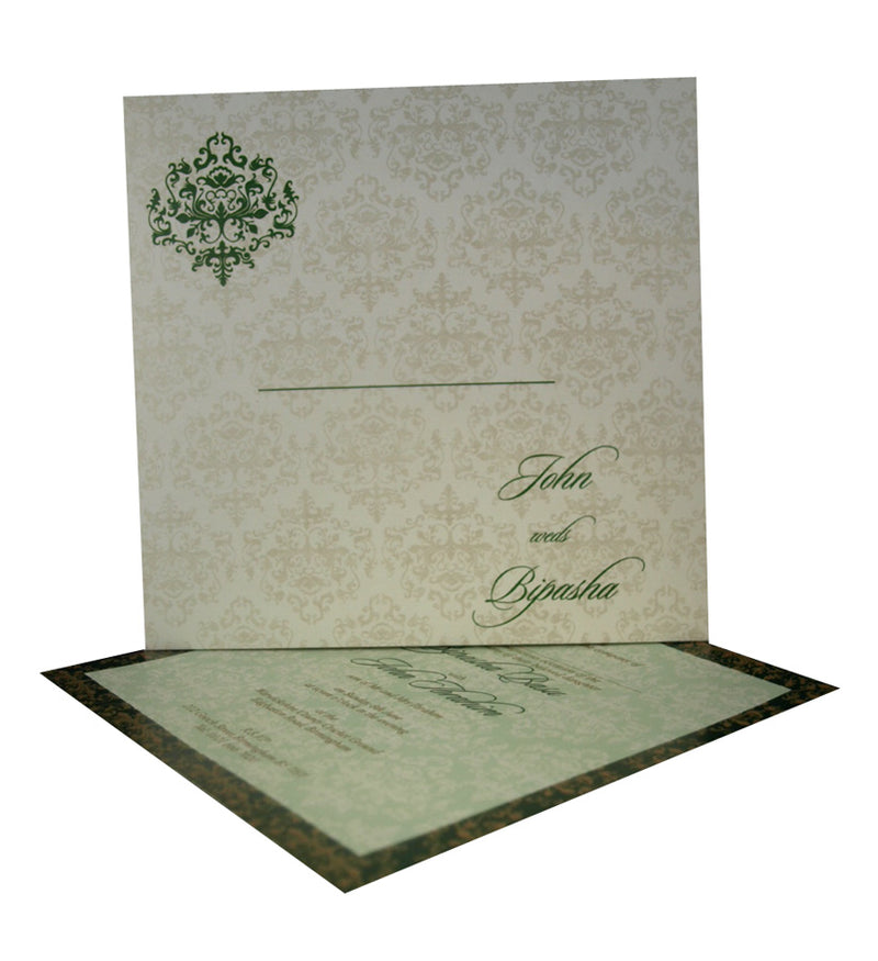 Personalised Pocket Traditional Indian wedding Invitation Card ABC 803