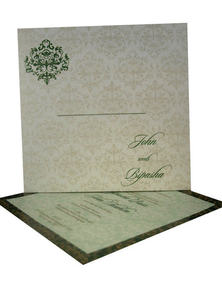 Personalised Pocket Traditional Indian wedding Invitation Card ABC 803