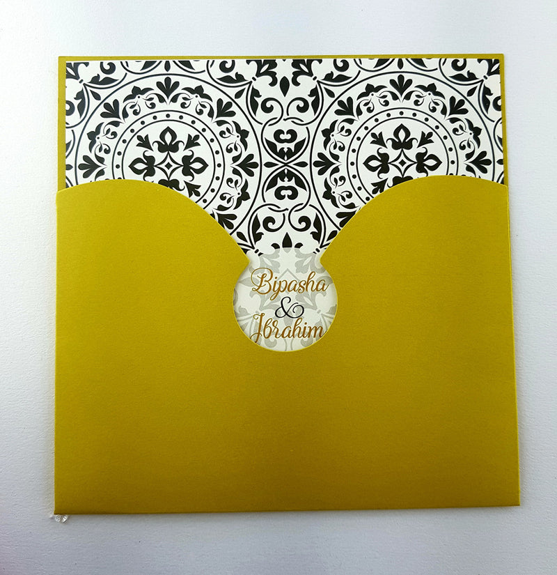 Eccentric Yellow Pocket Invitation ABC 964